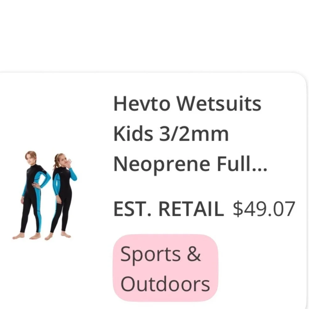 Hevto KidsWetsuit 3/2mm Neoprene Full Body ScubaDiving Surfing Blue Black Size 5